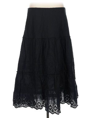JohnPaulRichard Black Boho Tiered Maxi Skirt with Eyelet Hem